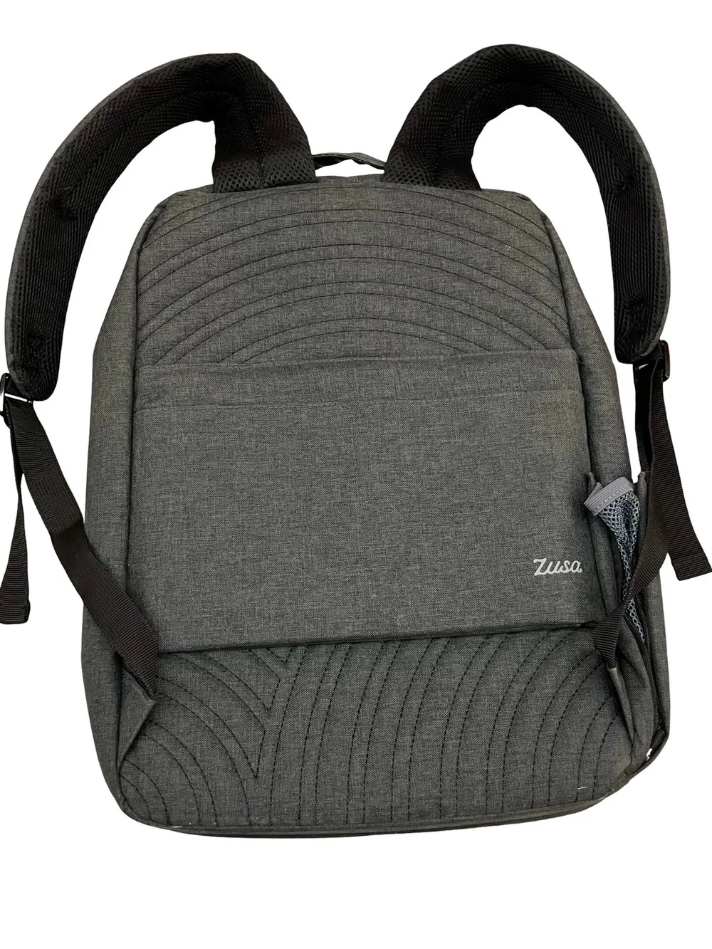 Zusa Backpack Heather Gray Laptop Messenger Branded New Embroidered Logo Phiar